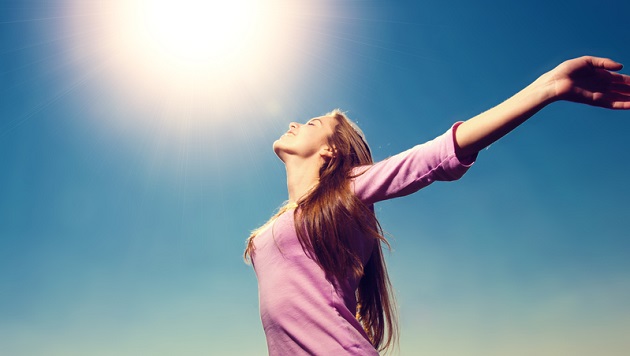Woman with open arms